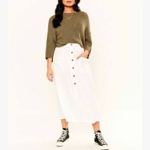 Scandal Italy 100% linen button front midi skirt one size